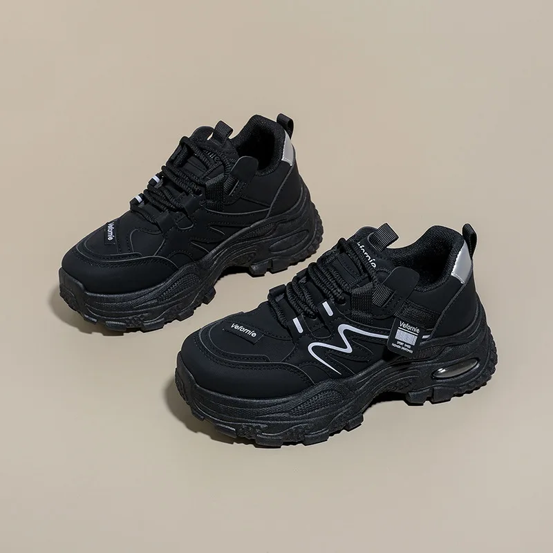 Women's Korean Style Dad Shoes Thick Sole Running Sports Casual Height Increasing 2026 Fashion Trend