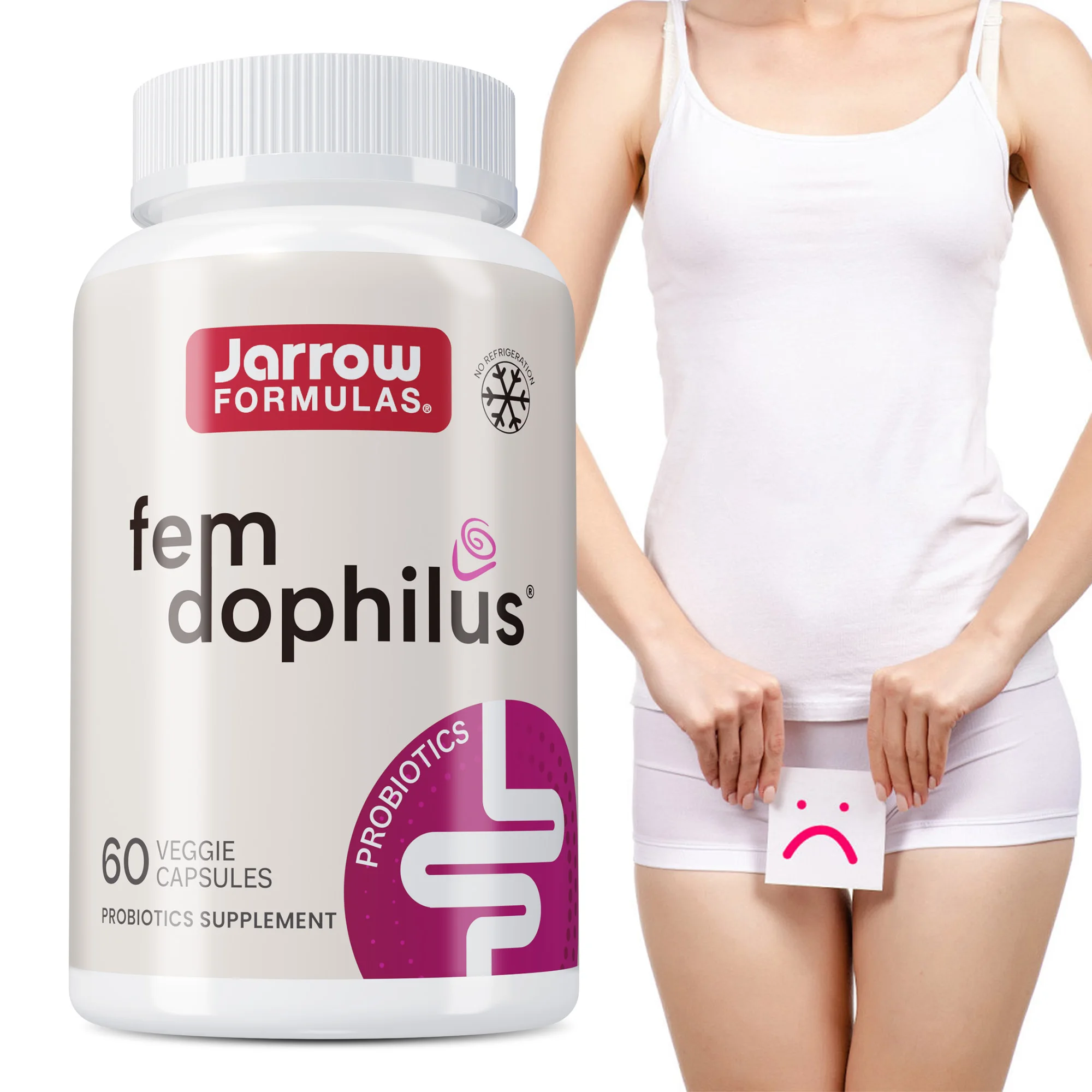 

Fem Dophilus - Promotes Vaginal and Urinary Tract Health, Maintains Vaginal Flora Balance, Improves Immunity, Gluten-free