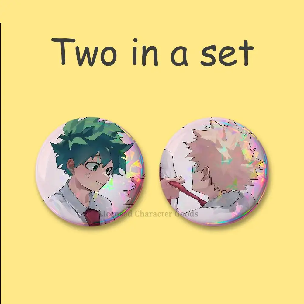 B-BakuDekuS Abzeichen, 25, 32, 44, 58, 75 mm, rund, Cosplay-Pin, Rucksack-Dekoration, zum Sammeln von Geschenken, Brosche, 2-teiliges Set – Detail 9