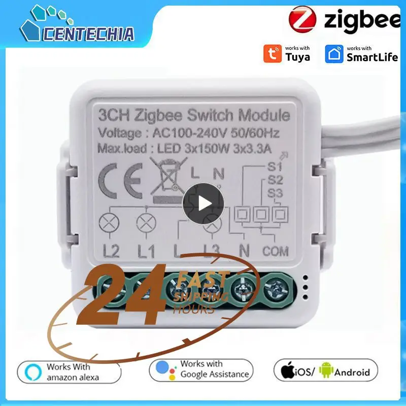 

1~8PCS 3.0 Switch Tuya 3gang 4gang Breaker Mini Module Work With Gateway Support Two Way Control Wireless