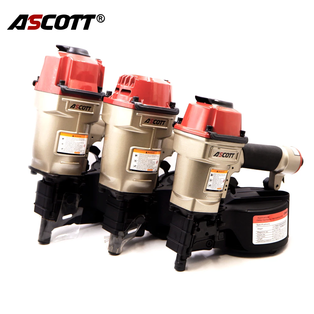 ASCOTT Pallet Making Coil Nailer CN57 CN70 CN80 CN90B Industrial Nail Gun for Woodworking Fencing Framing Nailer Air Coil Nailer