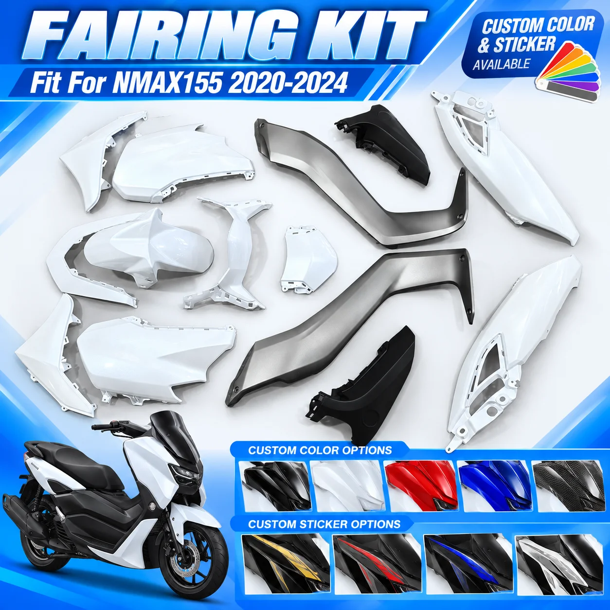 Fit For YAMAHA NMAX125 NMAX155 GPD125 GPD155 2021 - 2024 Motorcycle Accessories Shell Fairing Bodywork Kit Set NMAX GPD 125 155