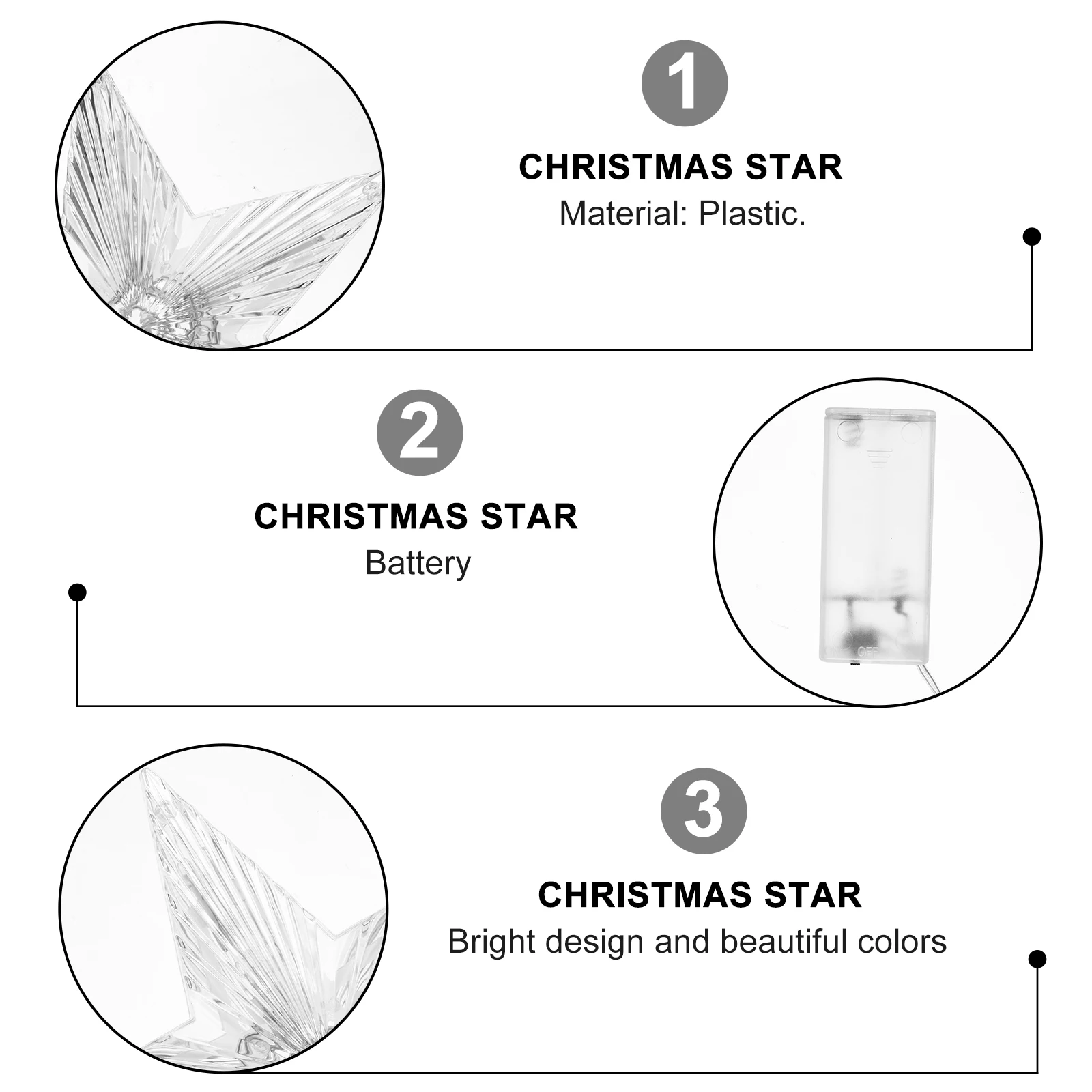 

Luminous Five Pointed Star Tree Topper Christmas Tree Lamp Beautiful Color Glittering Attractive Home Mall Showcase