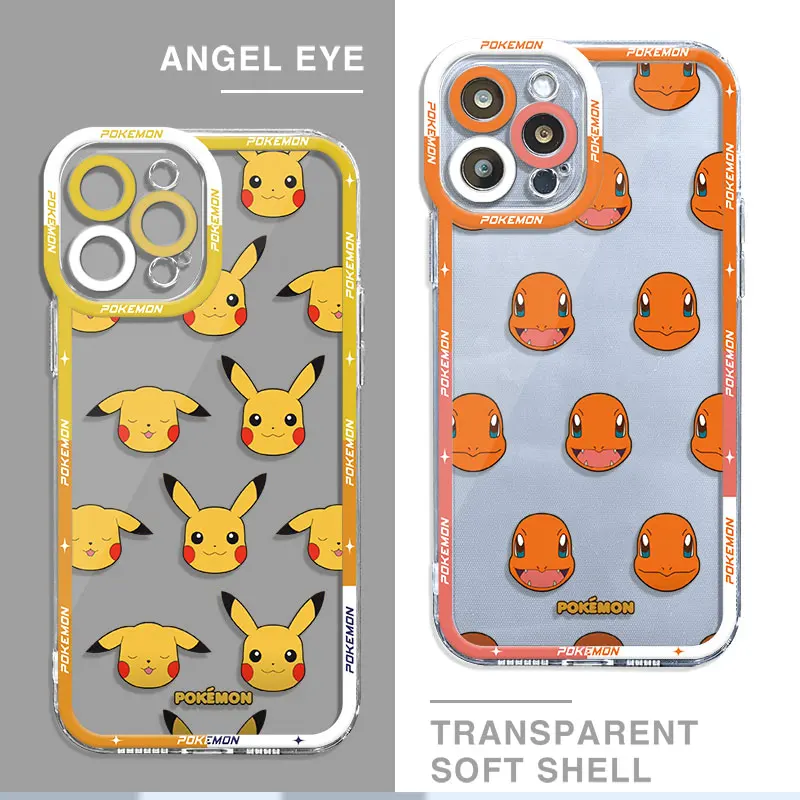 Pokemon Bulbasaur Anime Case For Apple iPhone 11 13 Pro Max 15 14 12 Mini Clear Angel Eye Phone Cover X XS XR 7 8 SE 6 6S Funda