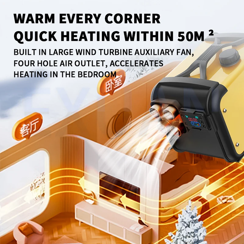 أربعة ثقوب متكاملة الديزل موقف السيارات سخان 12V سخان السيارات 24V شاحنة سخان الديزل 220V المنزلية ثابتة درجة الحرارة سخان للشاحنة / RV / شاحنة / حفارة / داخلية / منطقة عالية الارتفاع / خيمة / الصيد على الجليد