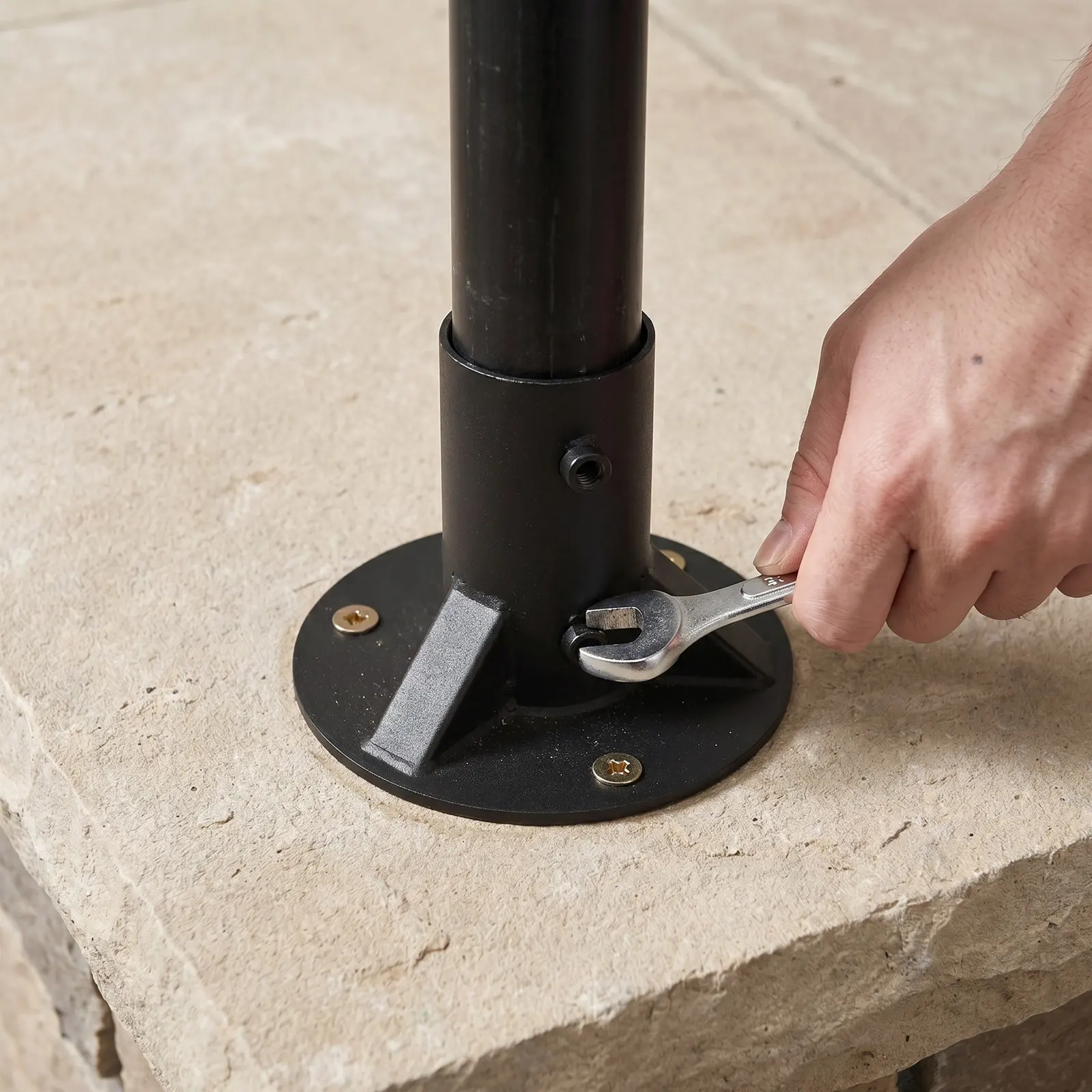 Post Flange Base Heavy Duty 60Mm Pipe Floor Mount Metal Fence Post Flange Deck Railing Bracket Flagpole Base Flag Pole Hardware