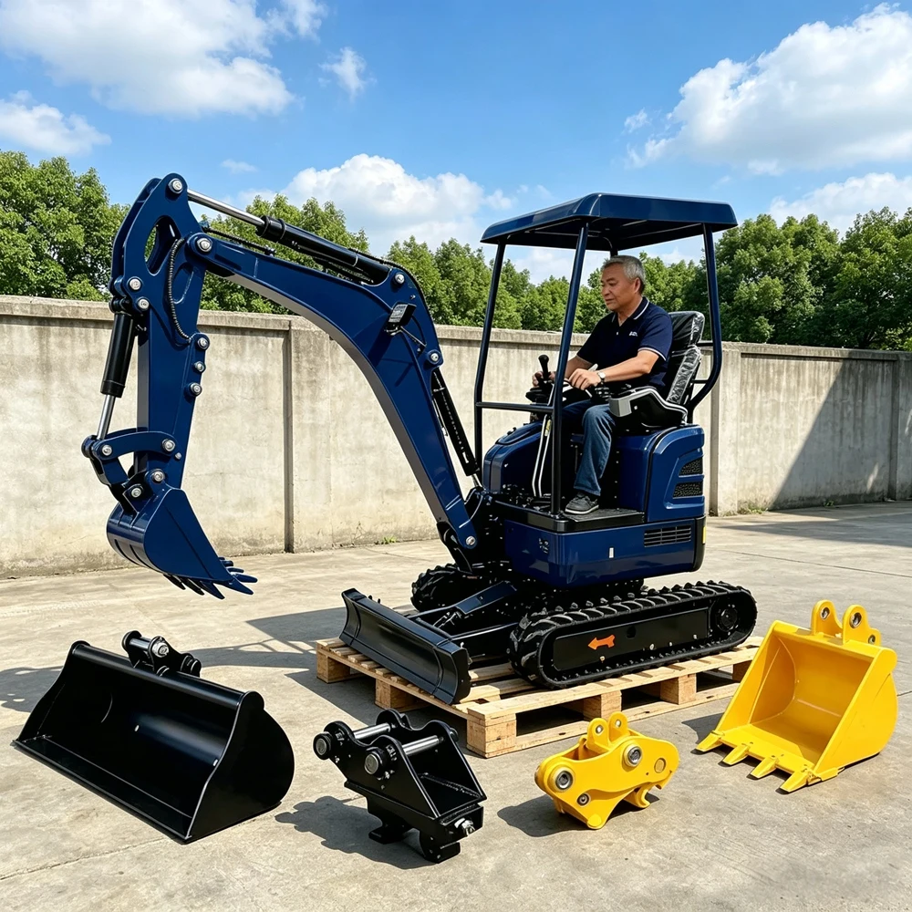 Мини-экскаватор 2,5 тонны с двигателем Yanmar и гидравлической лопатой для строительства, дома, сада. Быстрая доставка.