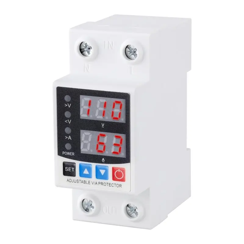 

ABAE-Adjustable Voltage And Current Smart Circuit Breaker, AC Disconnect Current Protector- 1Pc Protection Unit