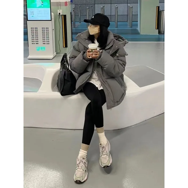 Men's Women's Cotton Coats Autumn Winter Trendy Brand Loose Fit Workwear Thickened Down Cotton Jackets Cargo Parka Mujer