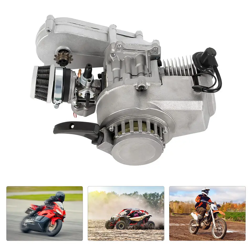 NEW 2 Stroke Engine Motor with Carburetor Air Filter Gear Box Most Air-cooled Mini Off-road Vehicles