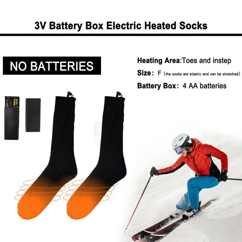 Heating Socks With Battery Box Rechargeable Anti-Cold Men Thermal Heated Foot Warmer Outdoor Camping Ski Sports Winter