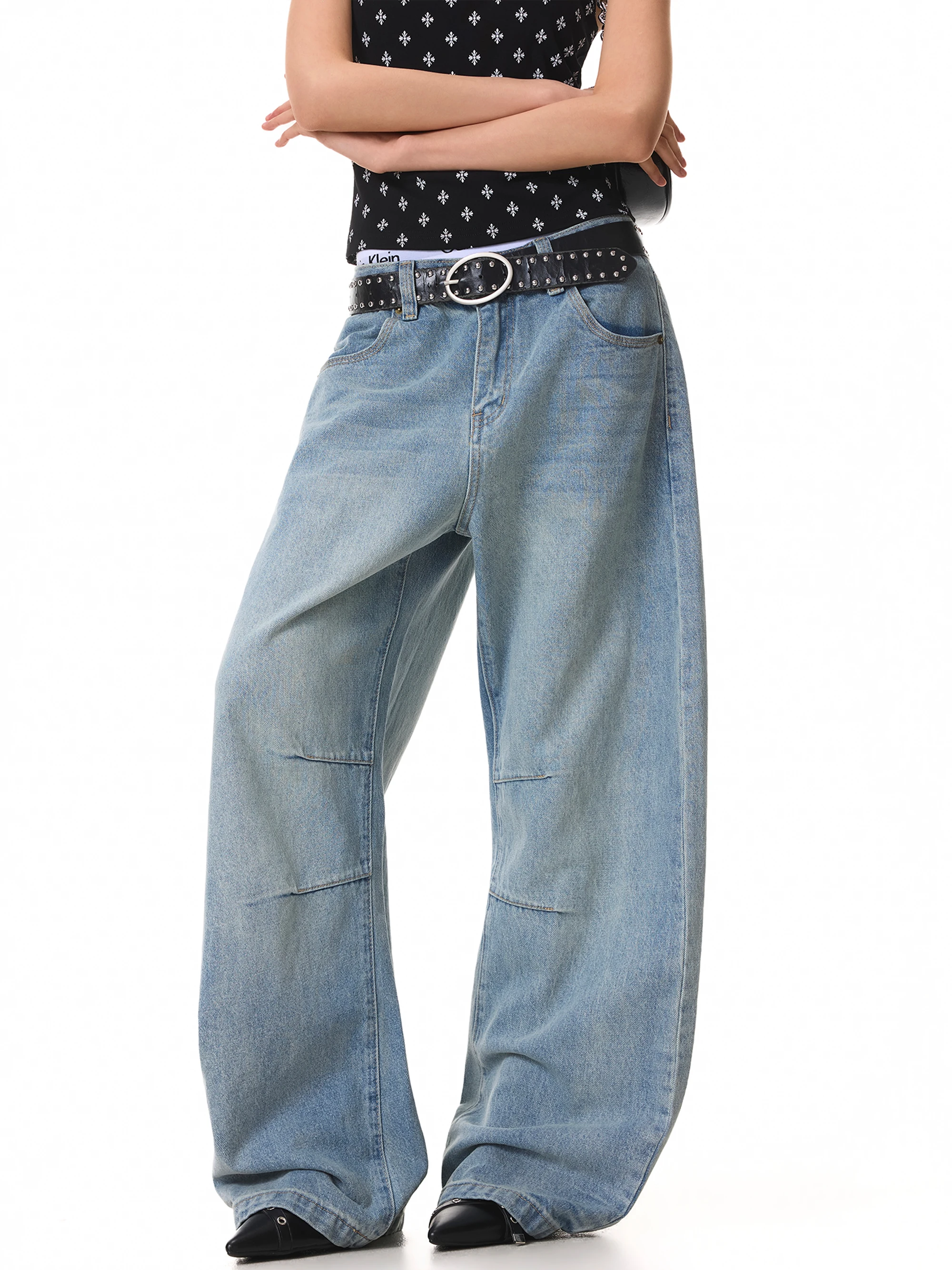 American Retro Simple Curved Knife Jeans Loose Casual Streetwear Men Women Cleanfit Basic Match Long Pants Cotton Lyocell Pol...