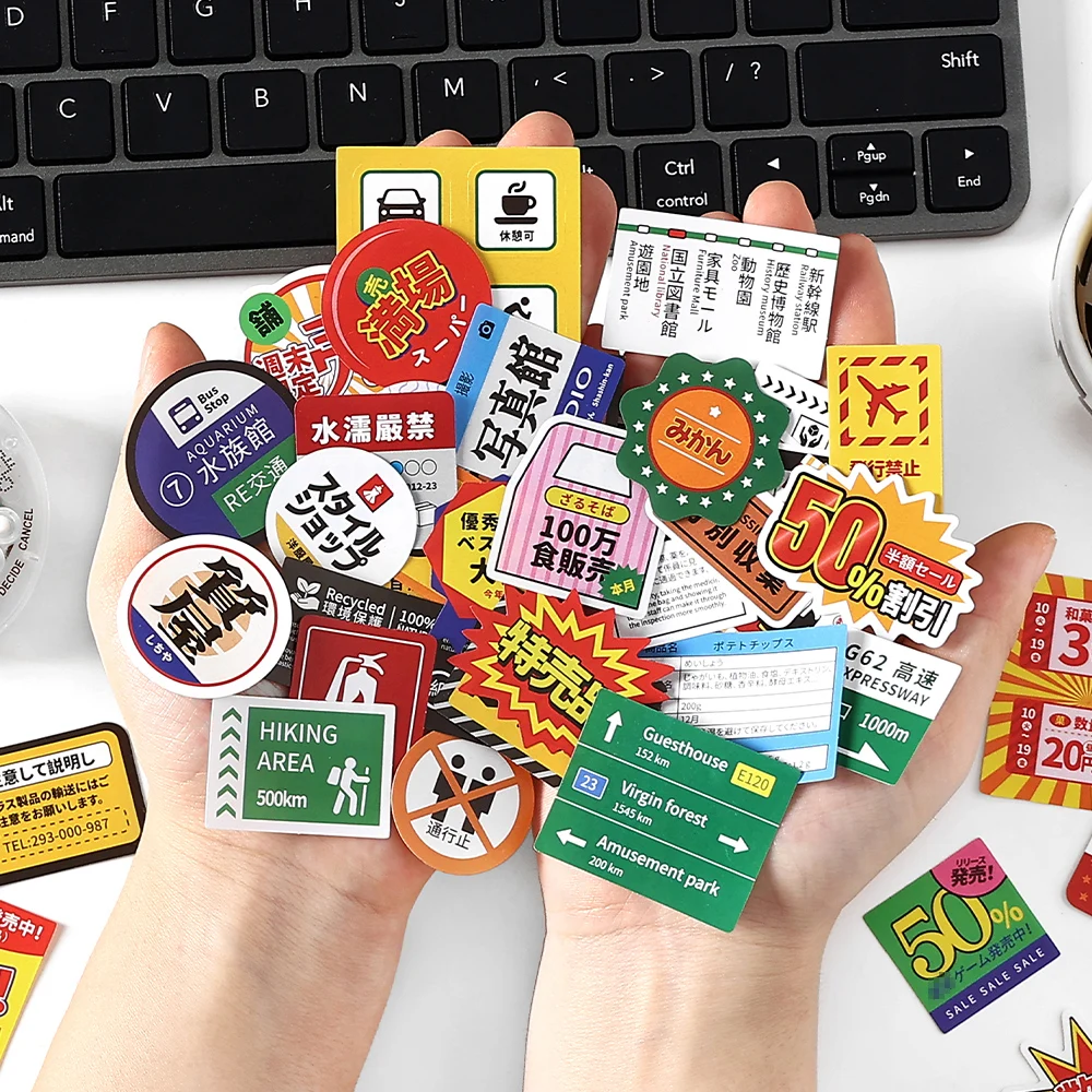 

40 шт., японские канцелярские наклейки для украшения своими руками на ноутбуке, холодильнике, телефона, скейтборде, креативные наклейки для скрапбукинга