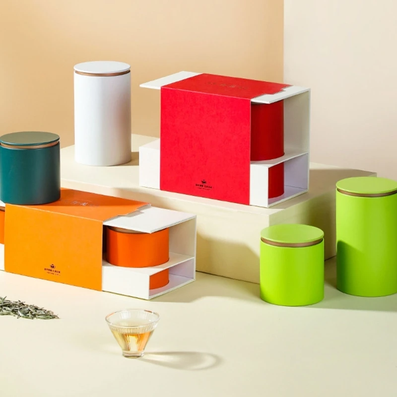 Coffee Tea Candy Storage Jar Metal Tea Box Can for Loose Tea Herbs Stash Jar Tea Container Gift Box Metal Tea Canister Storage