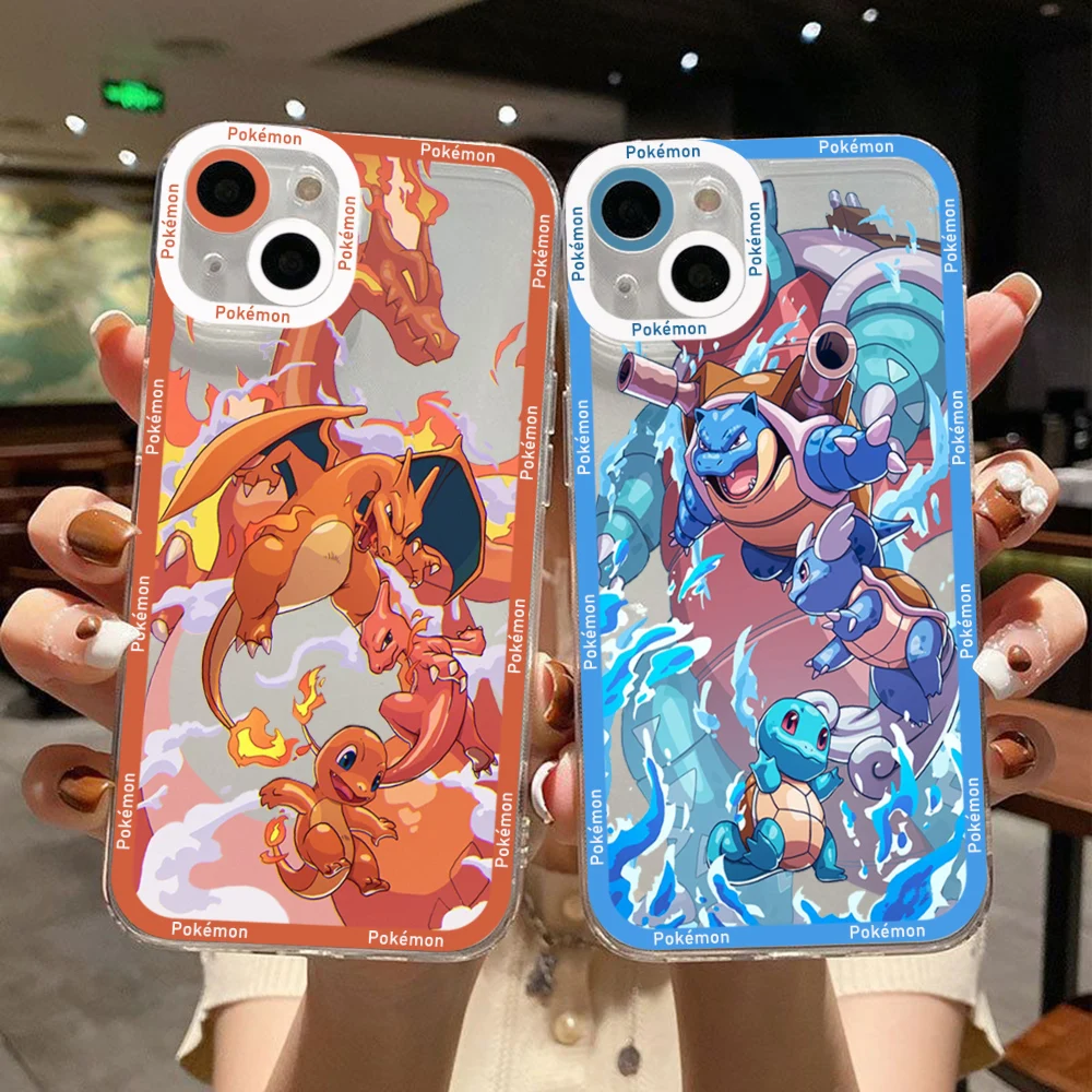 Anime Charmanders Blastoises Phone Case For Samsung S24 S23 S22 S21 S20 S10 FE Note20 Plus Ultra Lite 5G Clear Soft TPU Cover