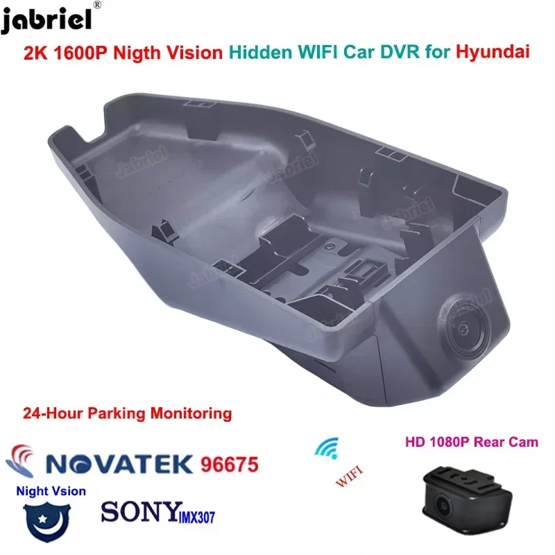 Auto Wifi Dash Cam Car Dvr Camera 2K 1600P Video Recorder Rear Camera for Hyundai Lafesta For Hyundai Sonata dn8 2020 2021