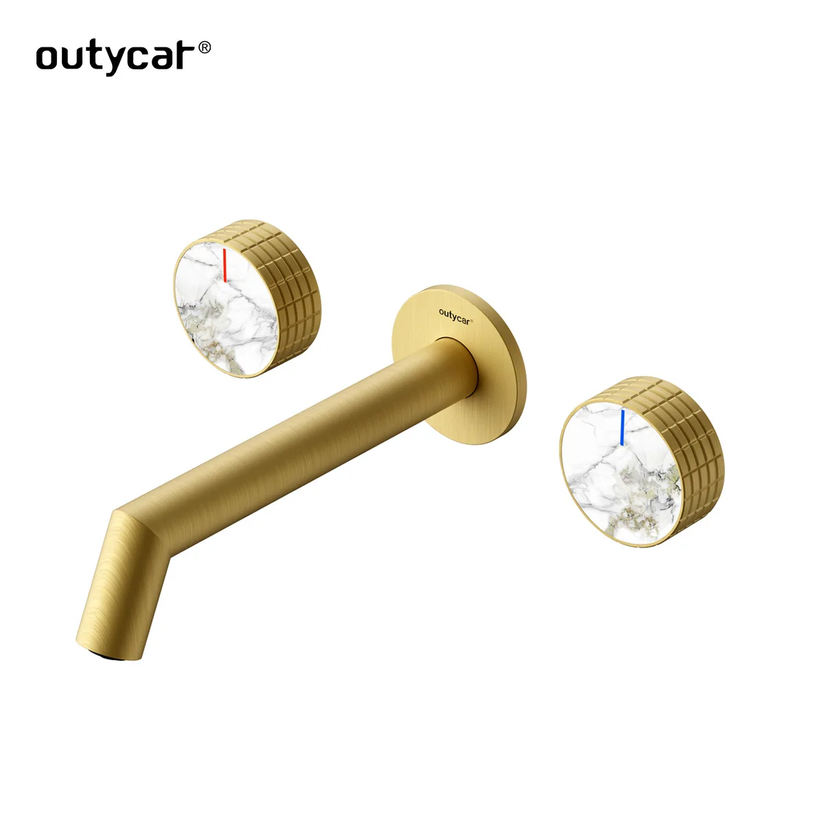 Top Quality Brass Wall Mounted Bathroom sink faucet Luxury Modern Design lavabo Faucet Hot Cold Water copper Basin mixer Tap