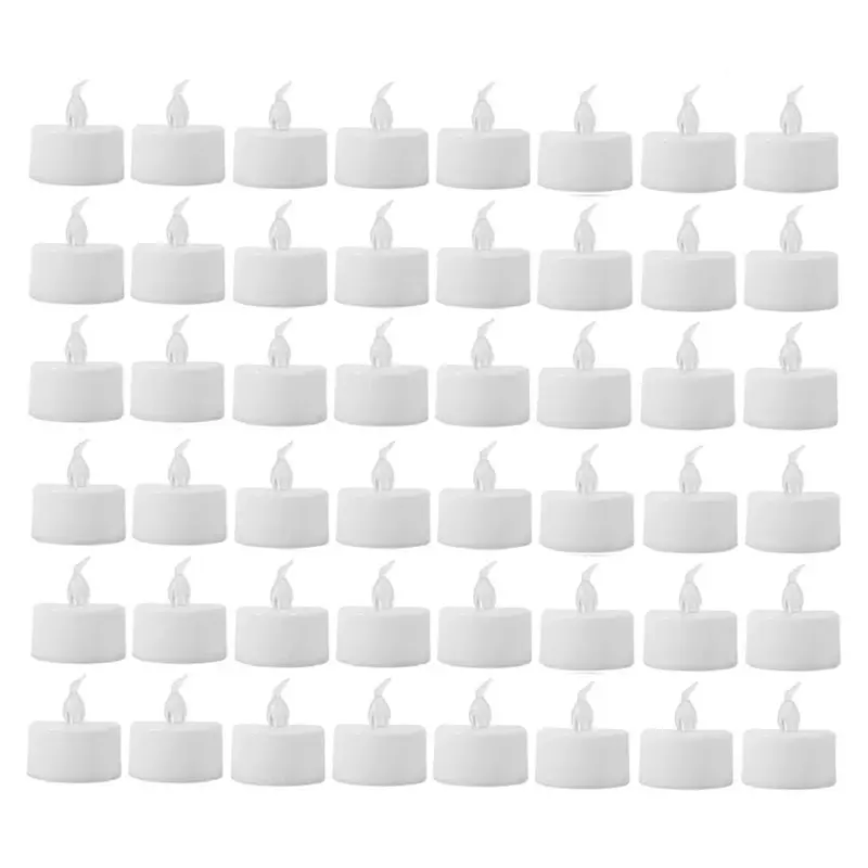 

Беспламенные электронные свечи на батарейках, 48 шт., светодиодные теплые светы, атмосфера желаний, декоративные опорные огни