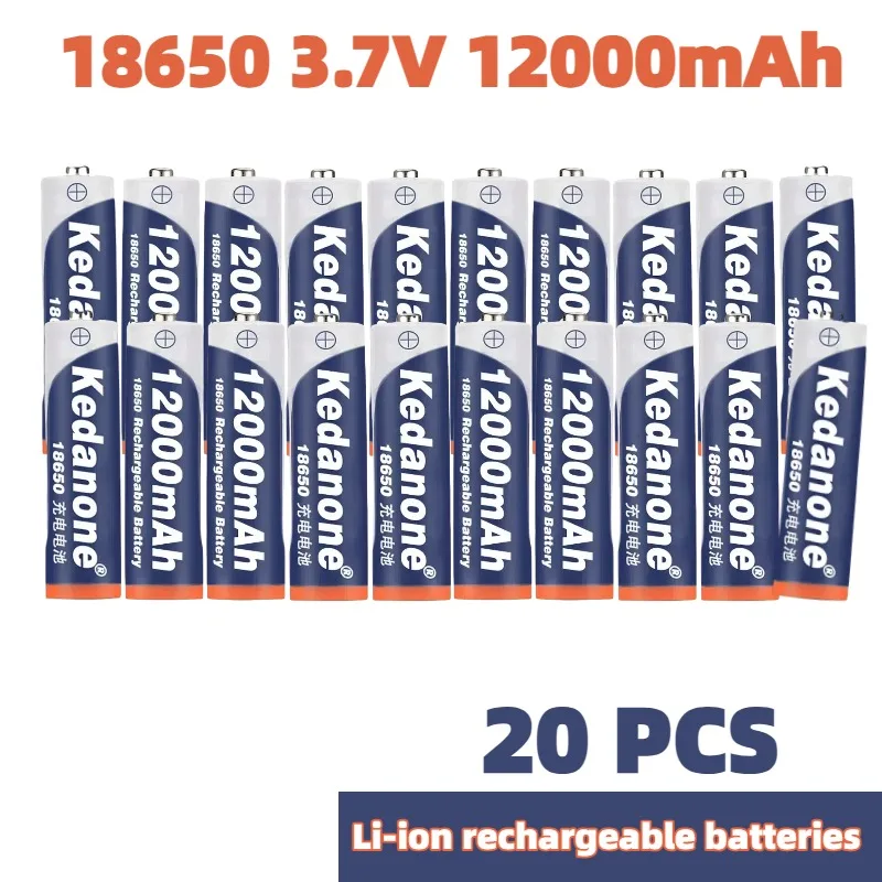 High Quality New18650 Rechargeable Battery 3.7V 18650 12000mAh Capacity Li-ion Rechargeable Battery For Flashlight Torch Battery