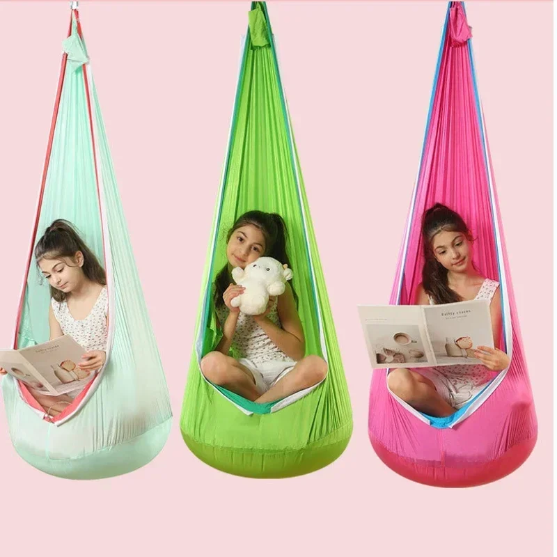 

Children's Garden Suspended Hanging Inflatable Hammocks Cradle Cocoon Swing Chair Outdoor for Balcony Swings Child Spd 2024 New