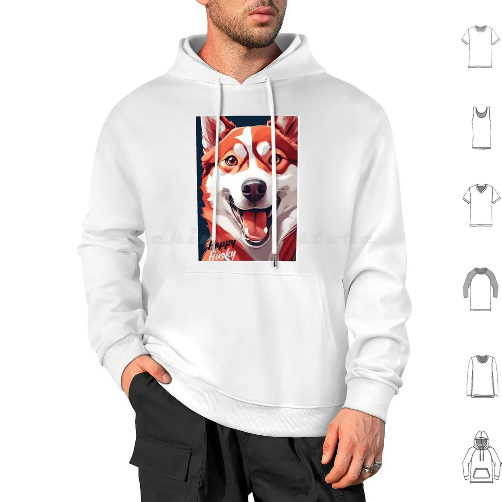 Husky Smile Hoodies Long Sleeve Husky Ginger Smile