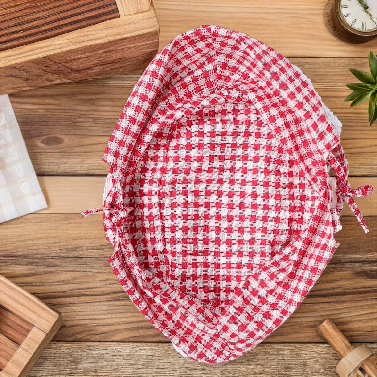 

Boho Farmhouse Washable Reusable Basket Liner For Wicker Wire Rattan Baskets Fitted Cloth Insert Storage Organizer