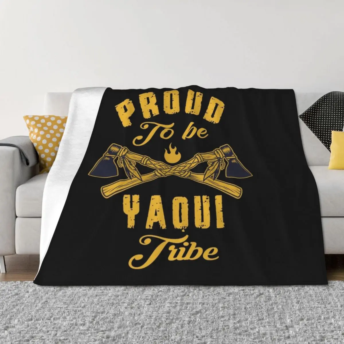

Native American - PROUD TO BE YAQUI tribe Throw Blanket warm winter Plaid on the sofa Soft Big Luxury Thicken Blankets