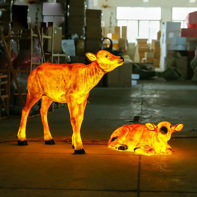 Night scene outdoor garden landscape decoration luminous animal simulation scalper sculpture ornament
