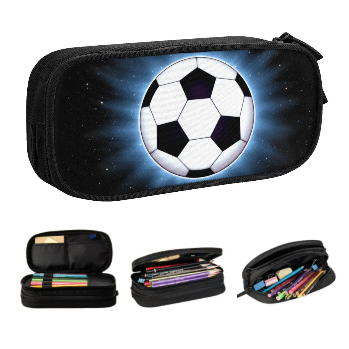 Custom Soccer Ball Cute Pencil Cases Girl Boy Large Capacity Football Pattern Pencil Pouch School Accessories