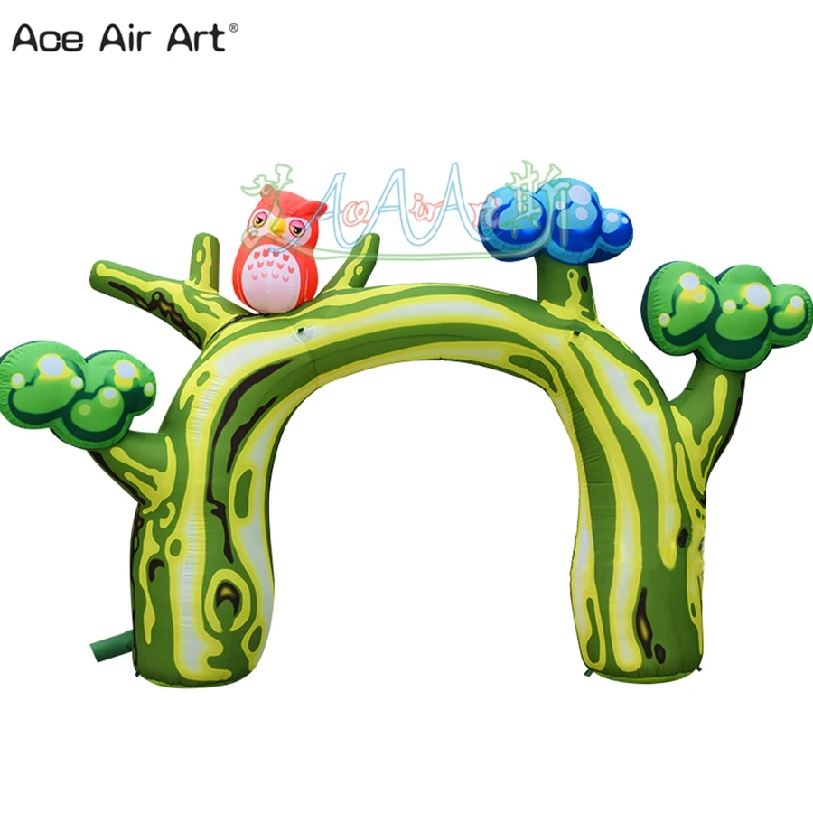 

Free Postage 5mLX3.6mH Inflatable Tree Arch Standing Owl Cartoon And Branch Archway For Outdoor Event