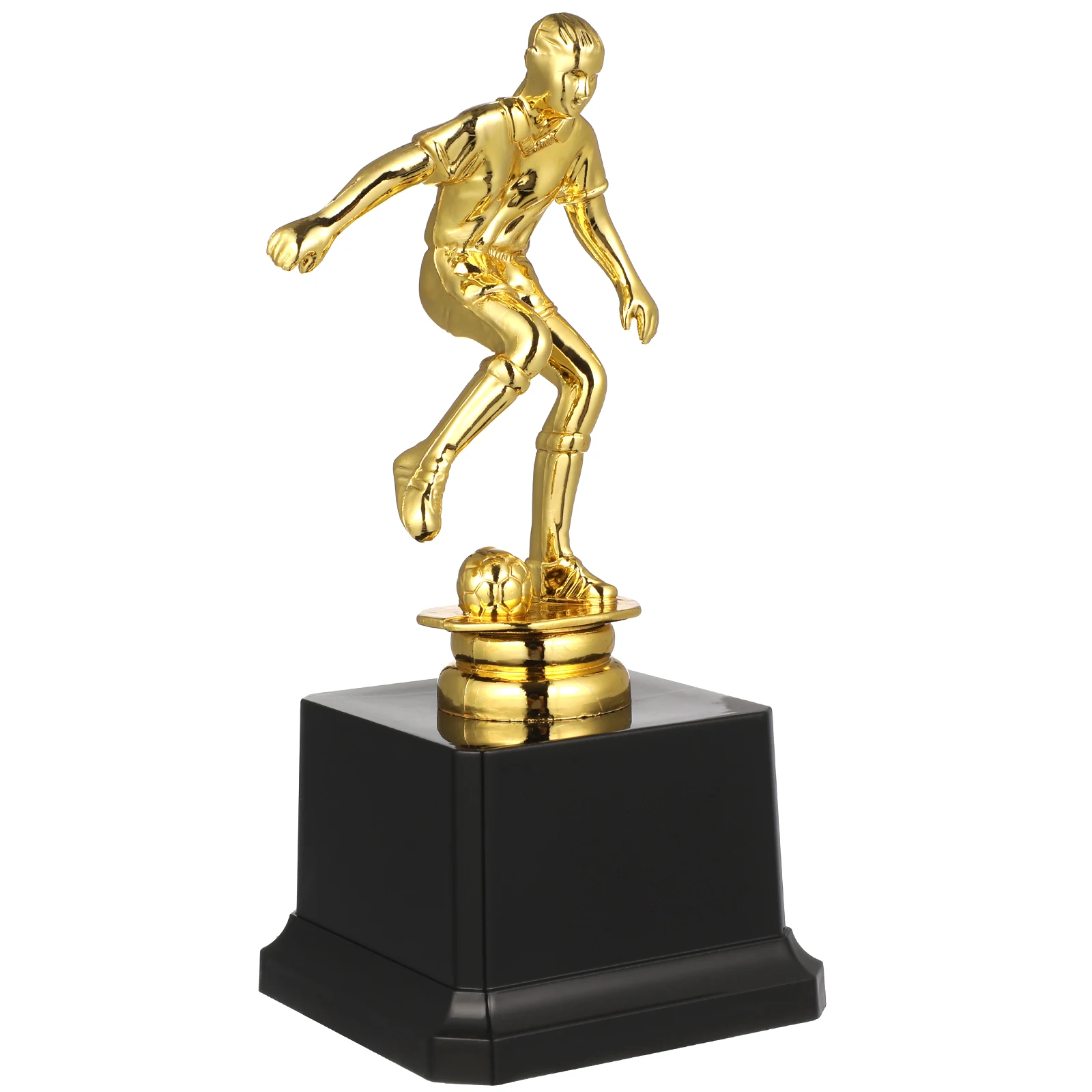 

Little Golden Man Trophy Kids Soccer Player Plastic Figure Award Game Prize Customizable Sports Souvenir