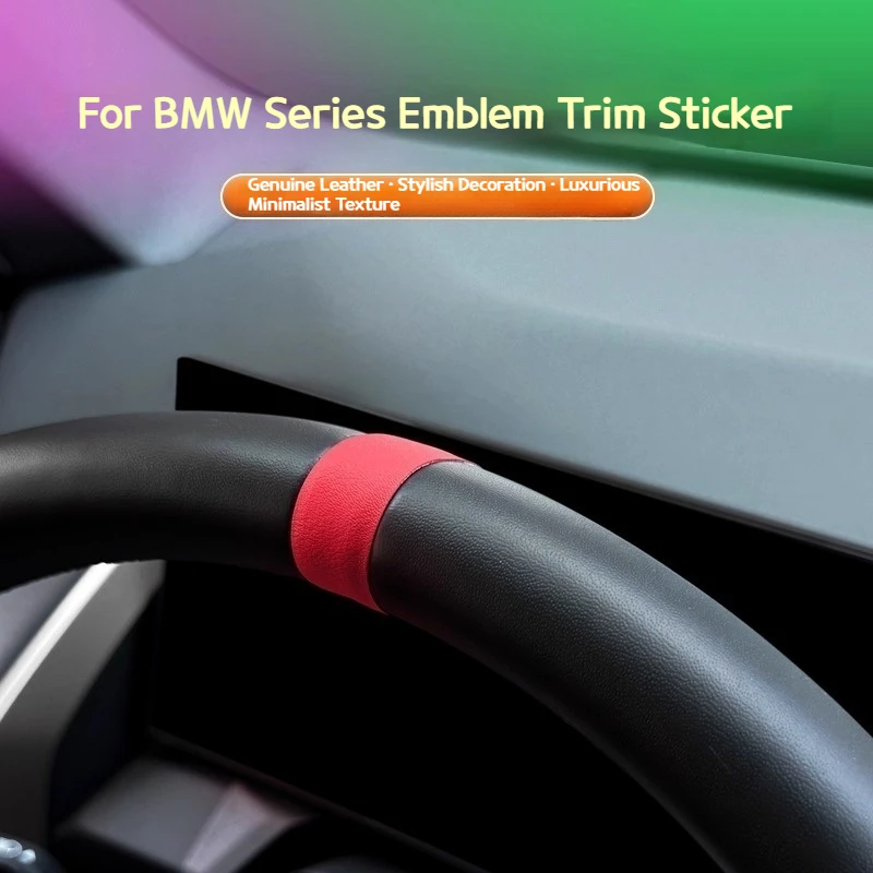 For BMW 3 5 Series G20 G60 X3 X5 G45 G05 Car Leather Steering Wheel Alignment Label Decorative Sticker Interior Accessories