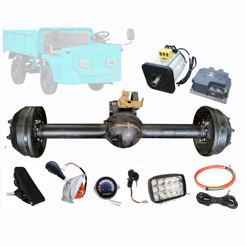 

124CM 7.5kw Pmsm Motor Controller Kit Trike Rear Axle Conversion Kit Hub Three Wheel Oil Brake Motorcycle Rear Axle Parts