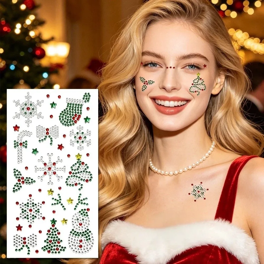 Bow 3D Bedazzling Face Eye Jewels Sticker Makeup Rhinestone Crystal Tattoo Sticker DIY Waterproof Face Gem Sticker Festival