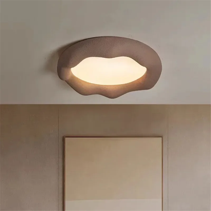 Imagem -02 - Wabi Sabi-nordic Led Nuvem Luz de Teto Estilo Creme Luz do Quarto do Bebê Sala Minimalista Quarto Eye Care Lâmpada de Resina