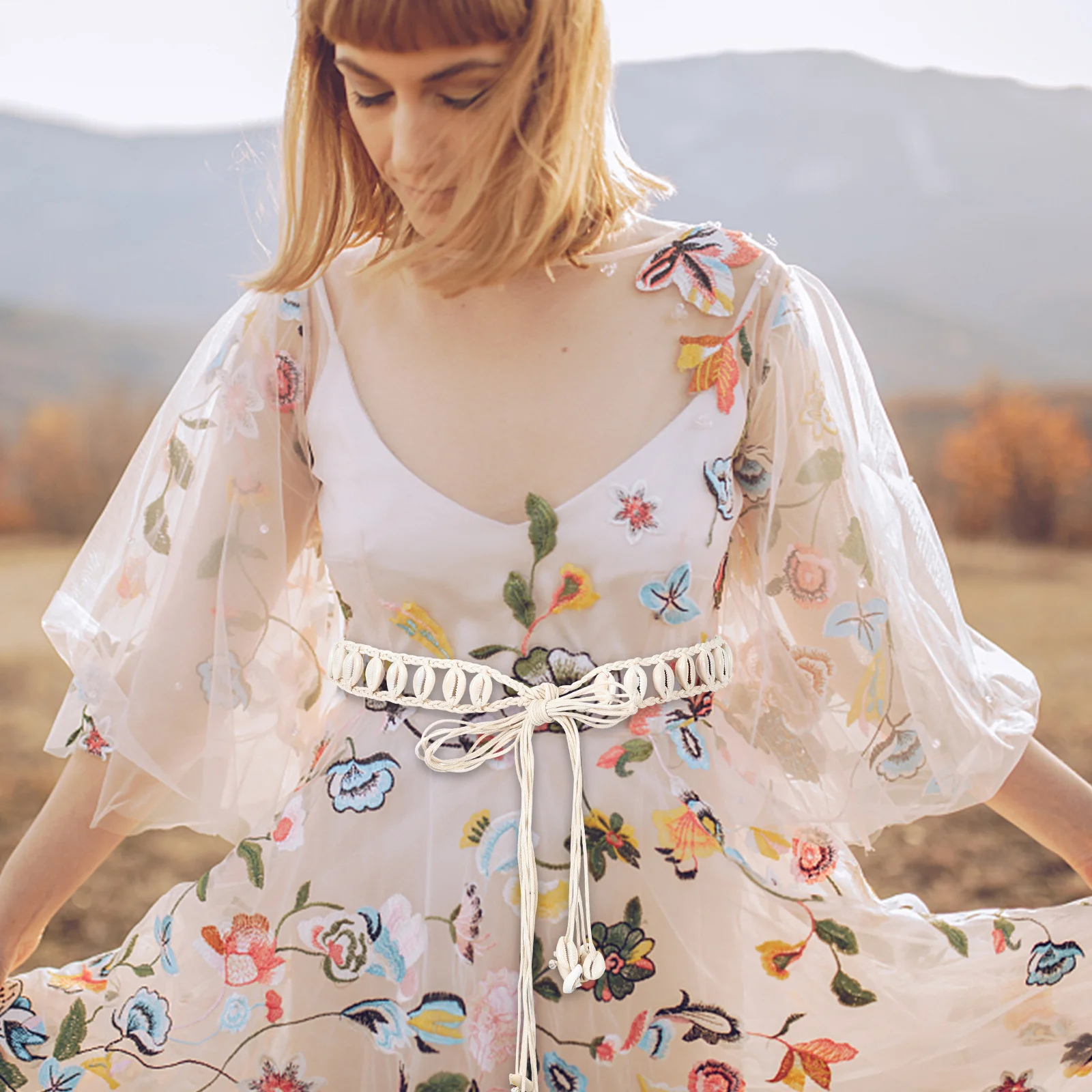 Women Shell Waist Belt Elegant Fashion Dress Belt for Pants Skirts Sweater Wear Womens Belts for Dress Women Costume Accessory