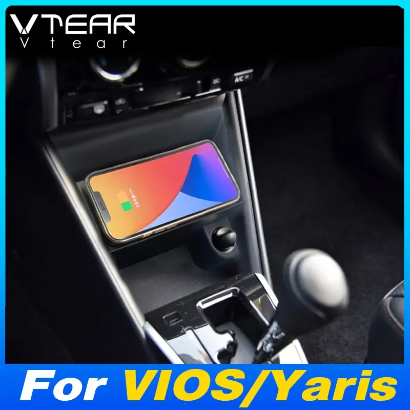 Car Wireless Charger 15w Fast Mobile Phone Charging Panel Adapter For Toyota Yaris Vios 2019-2013 Interior Product Accessories