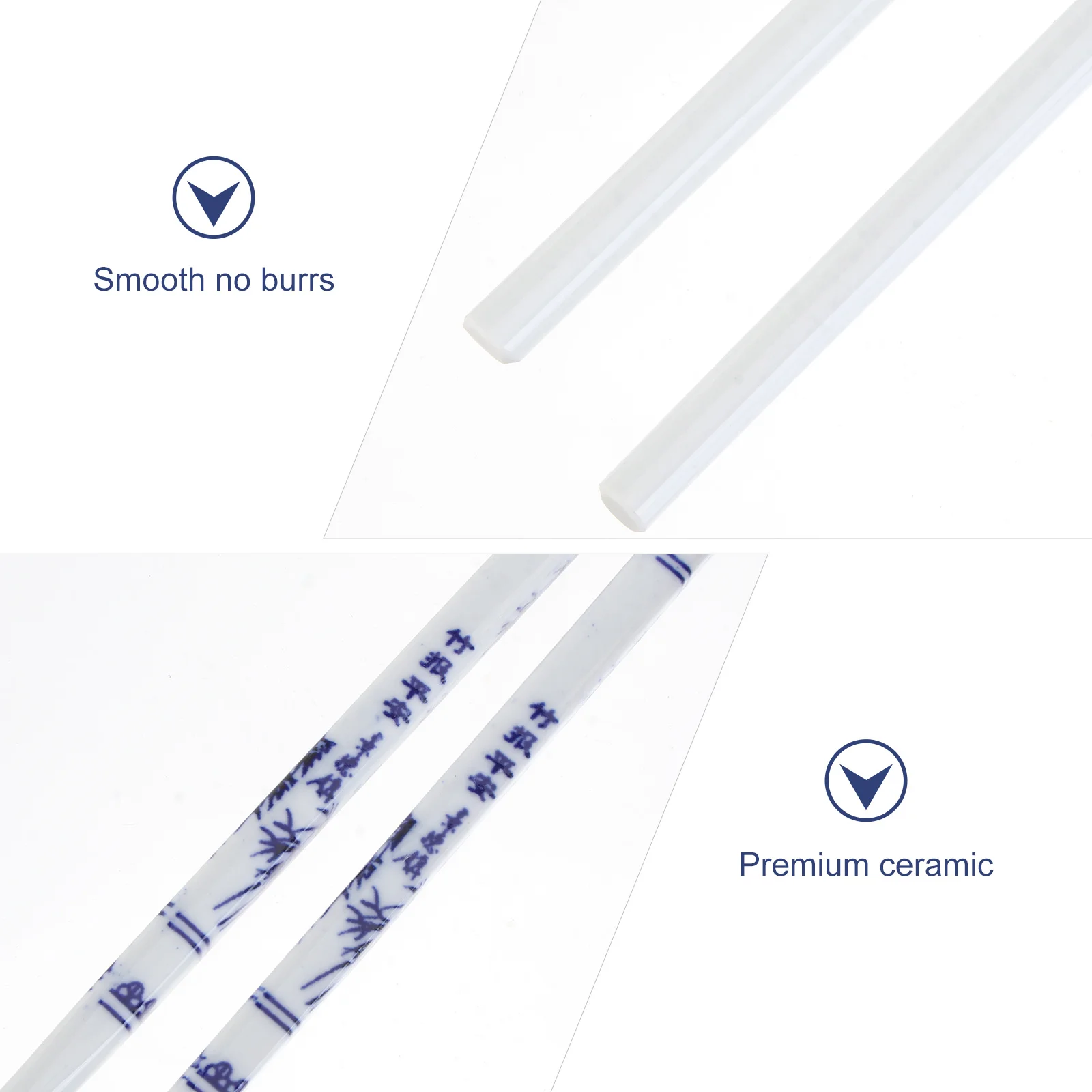 

5Pairs Blue and White Porcelain Chopsticks Ceramic Reusable Chinese Tableware for Home Restaurant Asian Dinner Party