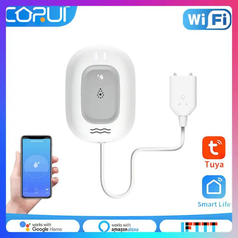 Sondas de vazamento duplas com controle por aplicativo, alarme de segurança residencial inteligente carregável, tuya, wi-fi, sensor de vazamento de água, multifuncional, 100db, novo