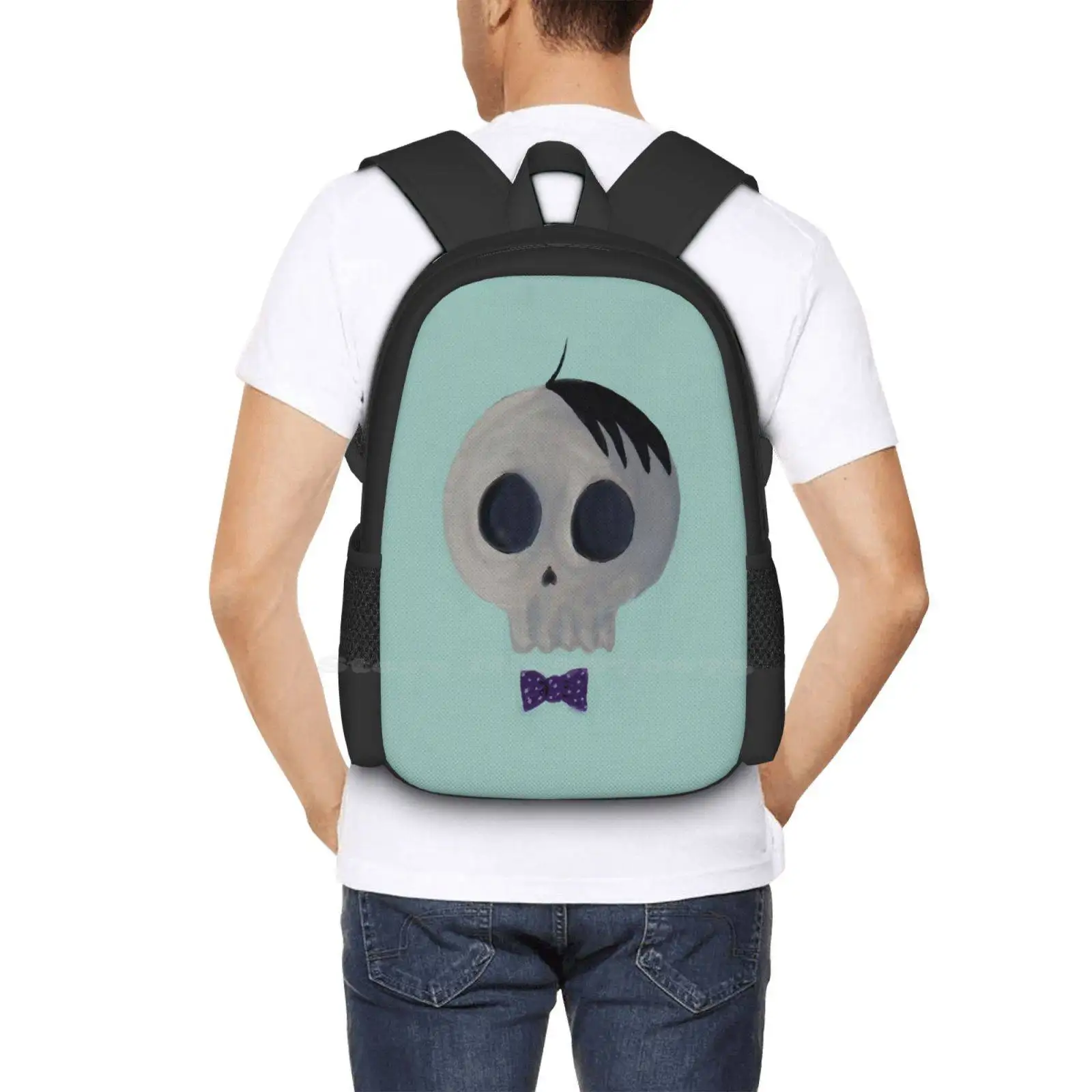 Skullfalfa School Bags Travel Laptop Backpack Skulls Alfalfa Retro