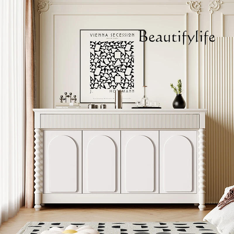 

Light Luxury Home Entrance Cabinet Solid Wood Shoe Cabinet Sideboard Living Room Hallway Curio Cabinet