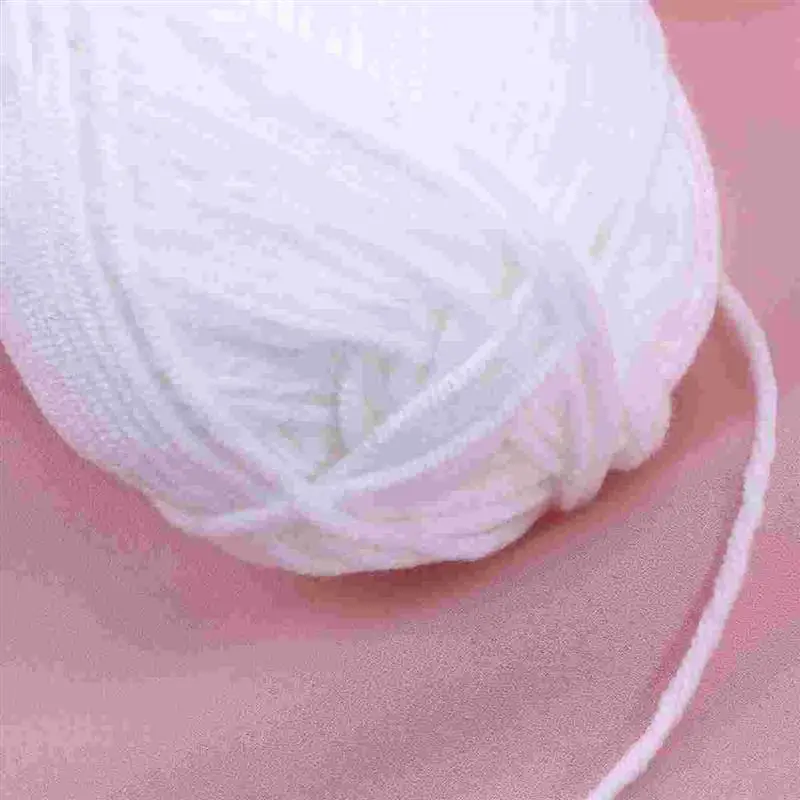 50g Milk Cotton Yarn Cotton Chunky Hand-woven Crochet Knitting Wool Yarn Warm Yarn for Sweaters Hats Scarves DIY (White)