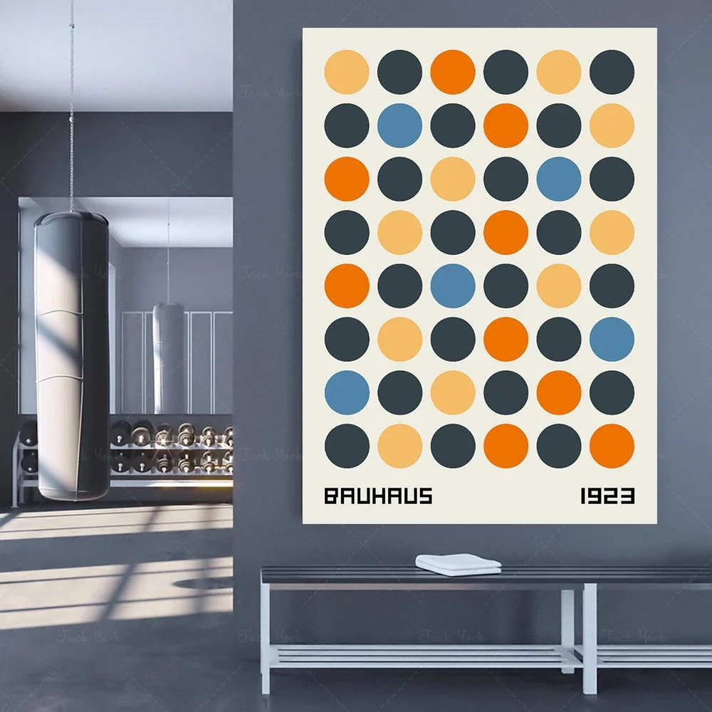 Dots Bauhaus Retro Poster, Bauhaus Graphic Art Poster, Museum Poster, Bauhaus Print, Mid Century Poster, Minimalist Wall Art, D