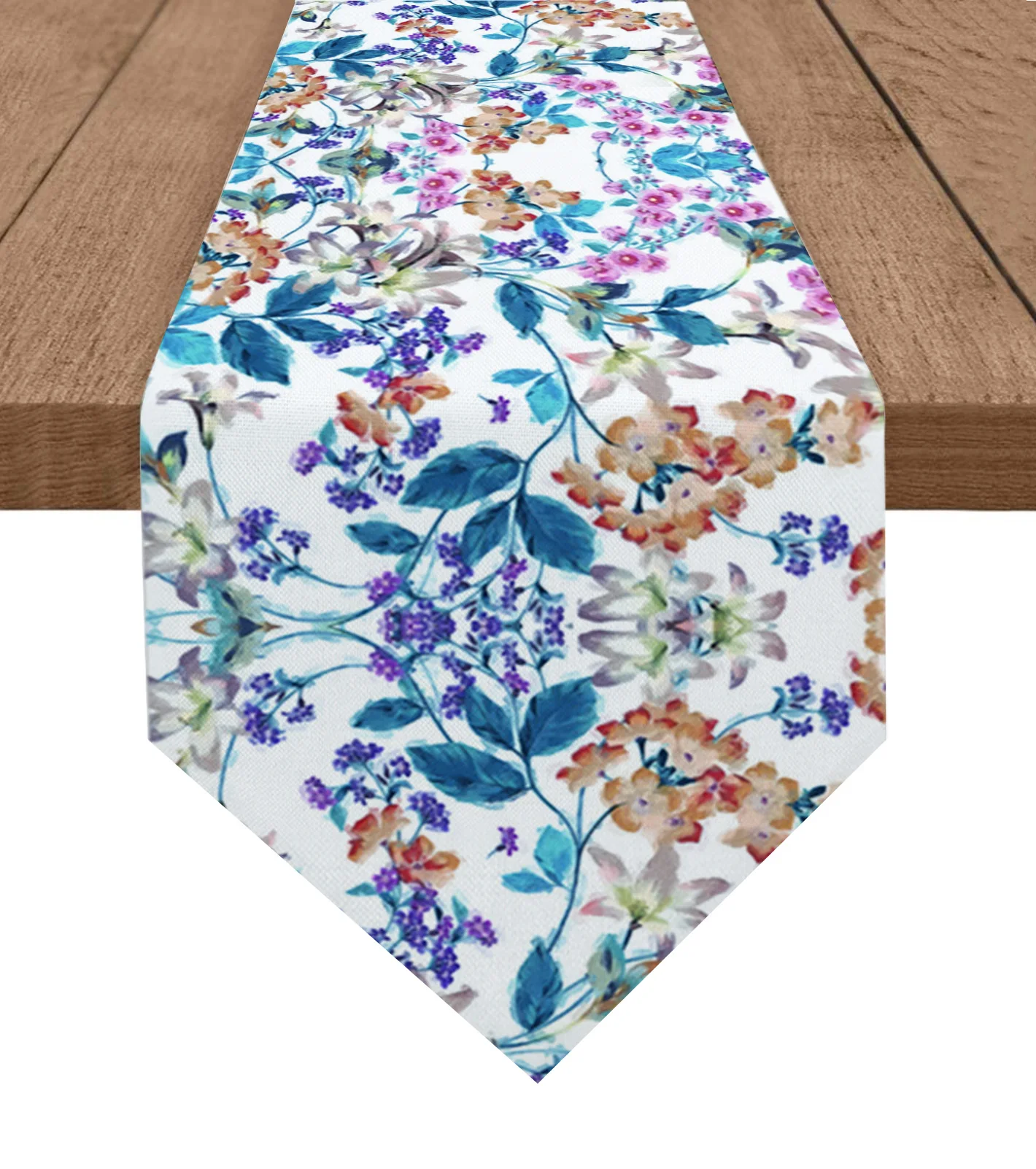 Flowers Foliage Branches Table Runner Wedding Decor Tablecloth Holiday Party Home Dining Table Decoration