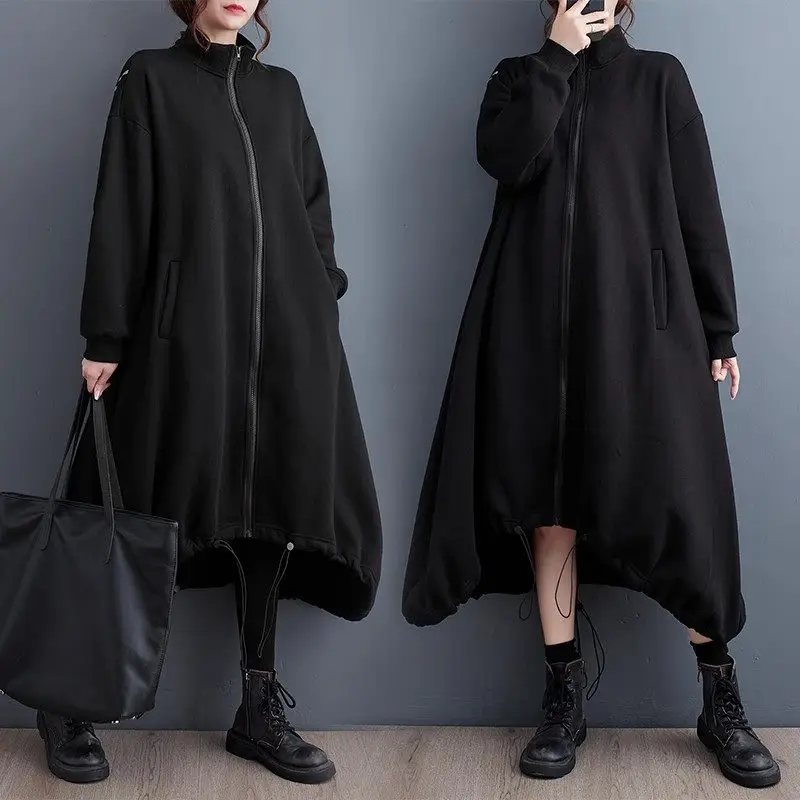 

Irregular 2023 Oversized Women's Casual Windbreaker Autumn And Winter Clothing Loose Temperament Popular Shirt Coat Dress Z3223