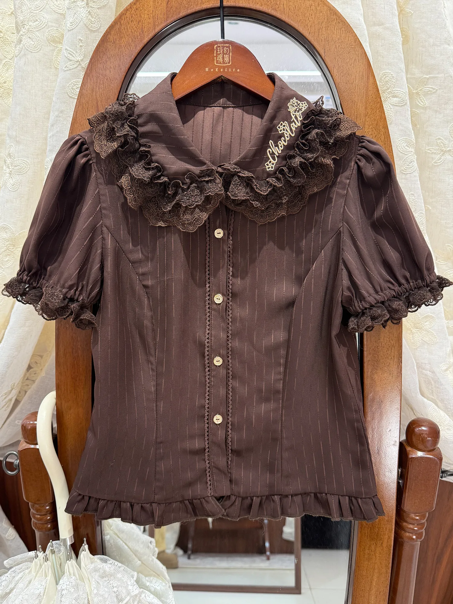 Women Sweet Lolita Blouse Lace - Embroidery On Shirt review and price