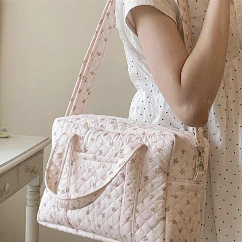 Koreanische Mode Floral Windel Tasche für Frauen Süße Blume Große Kapazität Mutterschaft Pakete Weiche Baumwolle Neugeborenen Zeug Lagerung Tasche
