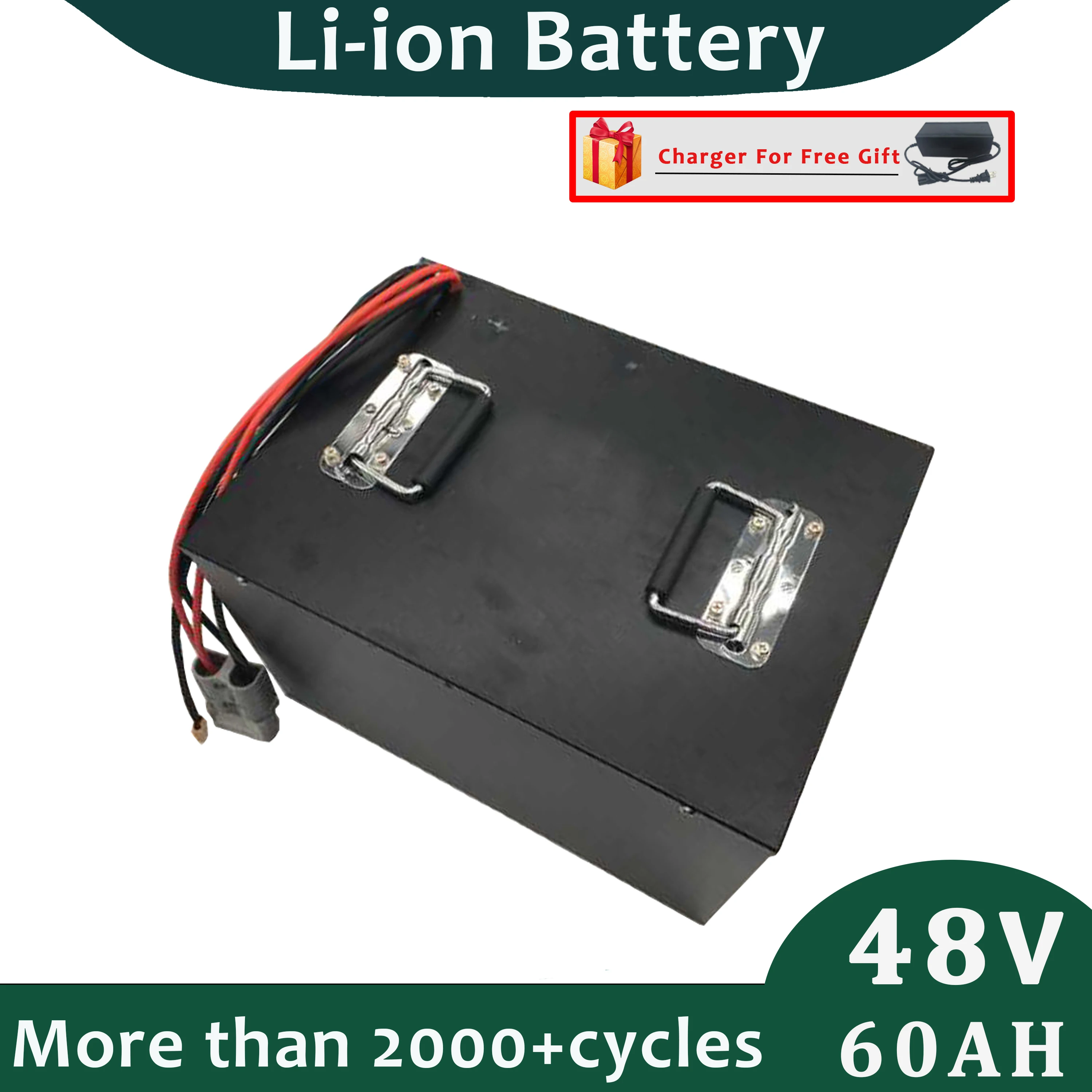 

48V 60Ah Li-ion Battery Pack Built in Smart BMS For Electric Scooter EVs With 10A Charger