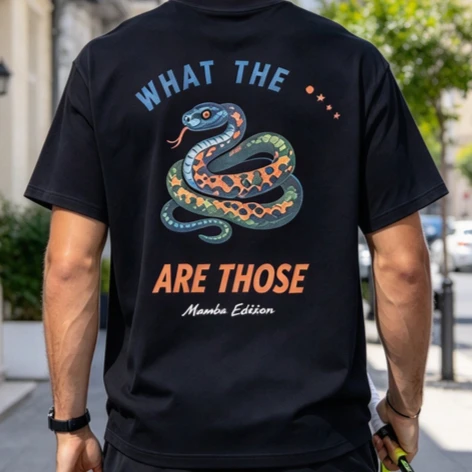 Mens Retro Snake Graphic T Shirt What The Are Those Mamba Edition Serpent Design Streetwear Casual Tee Cotton Unisex Y2k Top