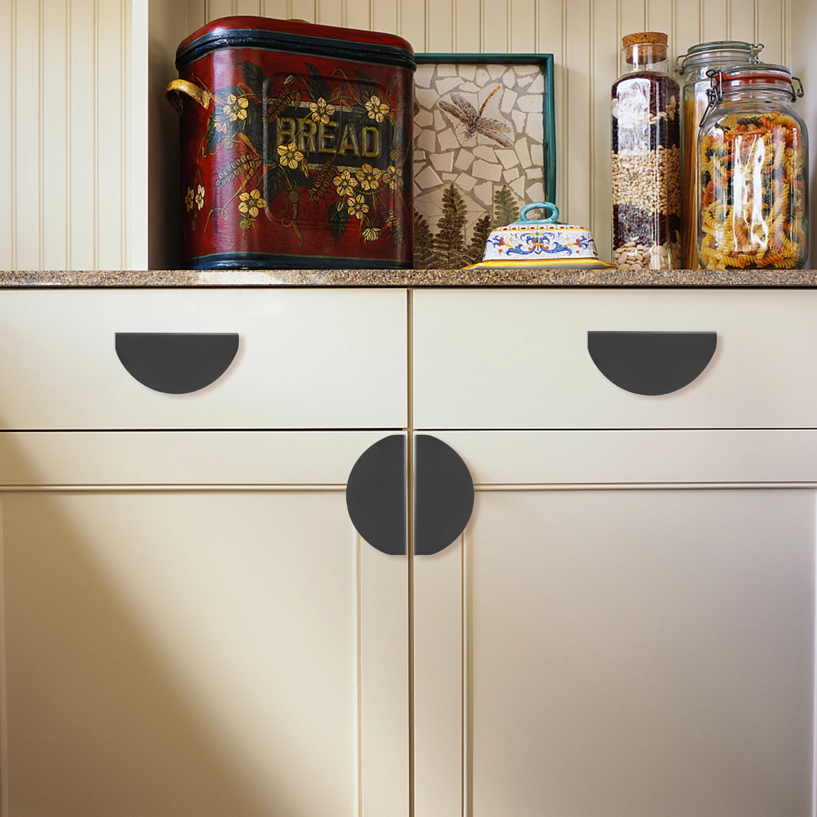 

4pcs Half Circle Drawer Knobs Semicircle Cabinet Handles Durable Aluminum Pulls For Wardrobe Kitchen Cupboard Dresser Doors